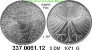 Germany BRD 5 DM Kursmünze J.387 . 337.0061.12 -
