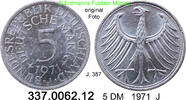 Germany BRD 5 DM Kursmünze J.387 . 337.0062.12 -