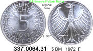 Deutschland BRD 5 DM 337.0064.31 . Kursmünze Silber J. 387 -