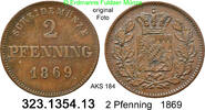 Altdeutschland Bayern 2 Pfennig AKS 184 . 323.1354.13 -