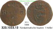 Altdeutschland Fürtsprimatische Staaten 1 Heller AKS4 . J.1 . 323.1533.13 -