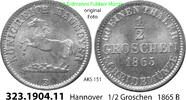 Altdeutschland Hannover 1/2 Groschen AKS 151 . 323.1904.11 -