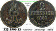 Altdeutschland Hannover 2 Pfennig AKS 153 . 323.1906.13 -