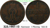 Altdeutschland Hannover 1 Pfennig AKS 155 . 323.1907.13 -