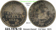 Hessen-Kassel 1/6 Taler AKS 47 . 323.1978.13 -