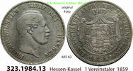 1 Vereinstaler 1859 Hessen-Kassel AKS 62 . 323.1984.13 ss