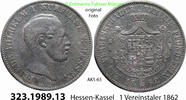 1 Vereinstaler 1862 Hessen-Kassel AKS 63 . 323.1989.13 ss