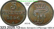 Mecklenburg-Schwerin 3 Pfennige AKS48 . 323.2025.13 -