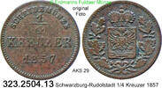 Schwarzburg-Rudolstadt 1/4 Kreuzer Friedrich Günther 1807-1867 . 323.2504.13 -