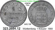 Württemberg 1 Kreuzer Karl 1864.1891 . 323.2684.12 -