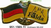 Fulda Hessen Pin Erdmann 98-222 . Ansteck-Pin Flagge + Dom . 951.1565.11 -