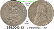 Südafrika 2 1/2 Shillings KM7, Schön 7. 2 1/2 Shillings . 655.0043.13 -