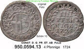 Fulda Abtei, später Bistum 4 Pfennige F078-451 . Constantin von Buttlar 1714 – 1726 . 950.0594.13 -