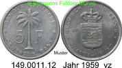 Belgian Congo und Ruanda Urundi 5 Francs *33 KM3 Palme . 149.0011.12 -