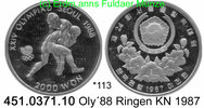 Korea South Südkorea 2.000 Won . *113 Oly´88 Ringen -