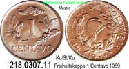 Kolumbien 1 Centavo *25a KM205a Freiheitskappe . 218.0307.11 -