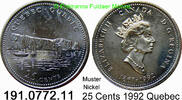 Kanada 25 Cents *216 KM234 Quebeck . 191.0772.11 -
