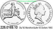 Cook Islands Cook Inseln Cookinseln 50 Dollars Oly'92 Marathonläufer 226.0169.10 -