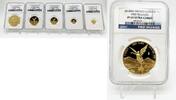 World Coins Mexico Mexican Gold Libertad 5 Gold Coins Proof Set 1.9 oz NGC PF69 -
