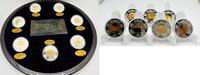 World Coins 10000 Riels Cambodia 2003 - 2009 7 x 7 Wonders Of The World Silver Gold Coin Set -