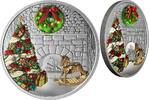 Canada Coins Canada 20$ Murano Glass Holiday Wreath Pure Silver Coloured Coin #6 -