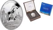 World Coins Niue 2$ Europe of Continents series Oval Shape 2 oz Silver Coin COA BOX -