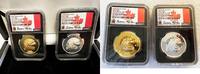 World Coins Canada 250$ Proud Bald Eagle 2 oz Pure Gold & 1 oz Silver EHR Coin NGC PF70 -