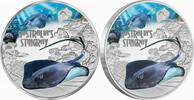 Tuvalu 1$ Deadly & Dangerous STINGRAY 1 oz Pure Silver Coin -