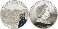 Cook Islands 5$ MEADE GEORGE Great Battles Commanders Silver Coin -