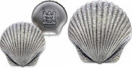 Fiji 2$ Castaway Seashells 1 oz Pure Silver SCALLOP SHAPED Coin -