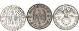 Deutschland / 3.Reich 3 x 2 Mark unserer Wahl Lot aus Garnisonskirche mit Datum und Hindenburg+Luther TTB