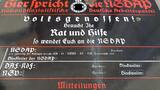 3. Reich Emailletafel Blechtafel  Hier spricht die NSDAP Alterungs- und Gebrauchsspuren