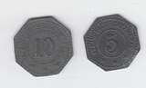 Deutschland 5+10Pfennig ohne Jahr Burghausen, Acetonfabrik, 5Pf und 10 Pf Westf. Anh. Sprengstoff AG, Berlin TTB-SUP