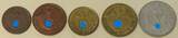 3. Reich, Third Reich 1, 2, 5, 10, 50 Reichspfennig 1937-1943 Set mit Hakenkreuz TTB-SUP