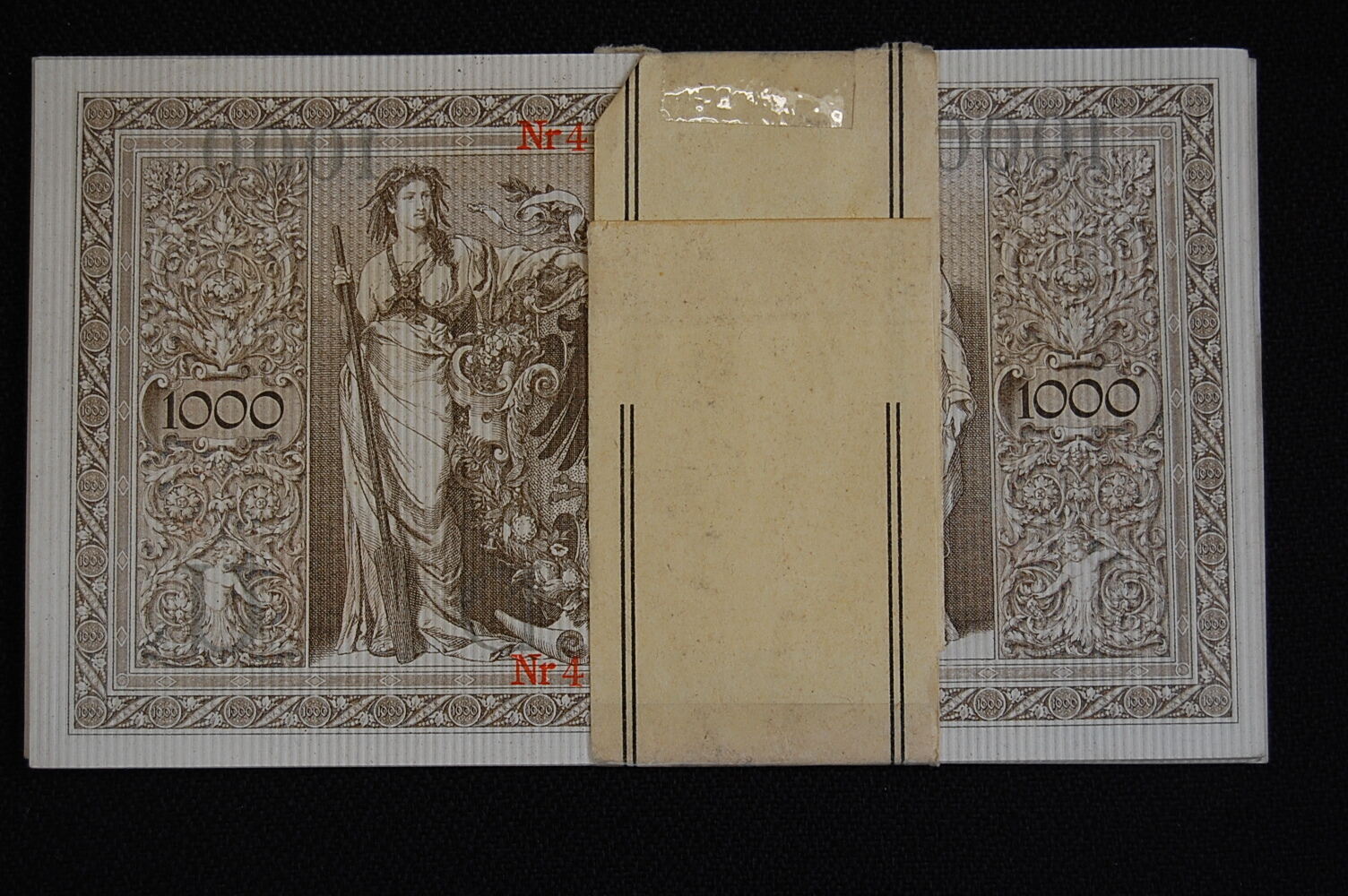 Deutschland 20 x 1000 Reichsmark 20 Stück Eintausend Mark 1000 Mark 1910 in Originalbanderole Deutschland 20 x 1000 Reichsmark 20 Stück Eintausend Mark 1000 Mark 1910 in Originalbanderole