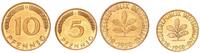 Deutschland - BRD 10+5 Pfennig Lot 2 Kursmünzen -