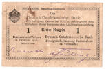 Kolonien Deutsch-Ostafrika 1 Rupie - seltene Abart Deutsch Ostafrika 1 Rupie 1916 Seriennummer handschriftlich verbessert -