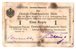 Kolonien Deutsch-Ostafrika 1 Rupie - seltene Abart Deutsch Ostafrika 1 Rupie 1916 Seriennummer handschriftlich verbessert -