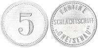 Deutschland / Schlachtschiff Gneisenau 5 Pfennig Schlachtschiff Gneisenau, für die Kantine, Kantinengeld, selten in d. Erhaltung -