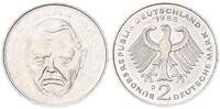 Deutschland 2 DM aus der Sammlung Graichen Ludwig Erhard J.445 Fehlprägung : Portraitseite Prägeschwäche -