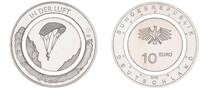 Deutschland / Eurowährung 10 Euro In der Luft ( aus Serie Luft bewegt) mit Polymerring -