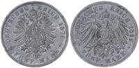 Deutsches Kaiserreich - Württemberg 5 Mark Probe Kopplung der Rückseitenstempel in Aluminium -