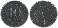 Deutsches Kaiserreich 10 Pfennig Fehlprägung Stempel der Adlerseite in 2 Hälften zerbrochen -