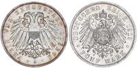 Hansestadt Lübeck - Deutsches Kaiserreich 5 Mark - seltenes Jahr -