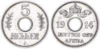 Kolonien / Ostafrika 5 Heller Lochgeld -