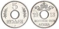 Kolonien / Ostafrika 5 Heller Lochgeld -
