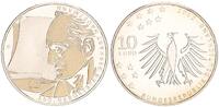 BRD 10 Euro Gerhart Hauptmann mit Goldapplikation -