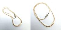 835 Silber Verschluss Perlen Kette, 44cm lang,5,95gramm -