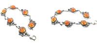 Bernstein Armband, 925 Silber, 20cm lang -