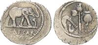 Antike / Republik/ Cäsar Denar C. Julius Caesar, Elefant r.// Priesterliche Geräte -